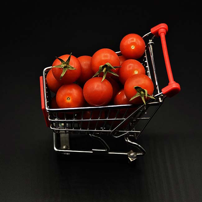 Put Italian tomatoes in your cart Italian food shopping cart